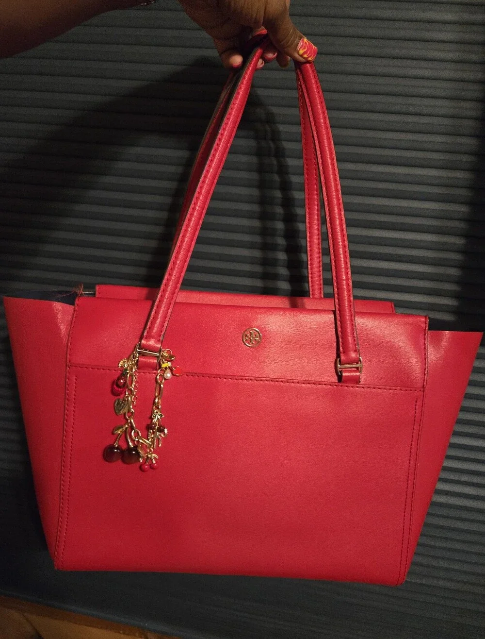 Tory Burch Small Robinson Red Tote